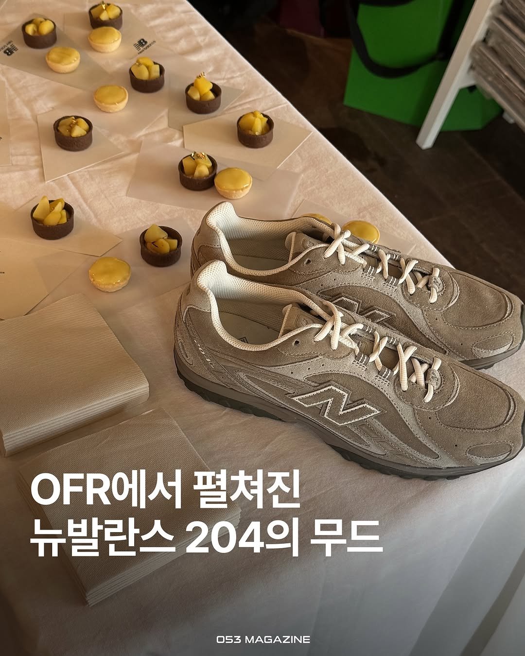 Photo shared by 공오삼 매거진 053magazine on August 06, 2025 tagging @newbalance, and @ofrseoul. May be an image of footwear and text.