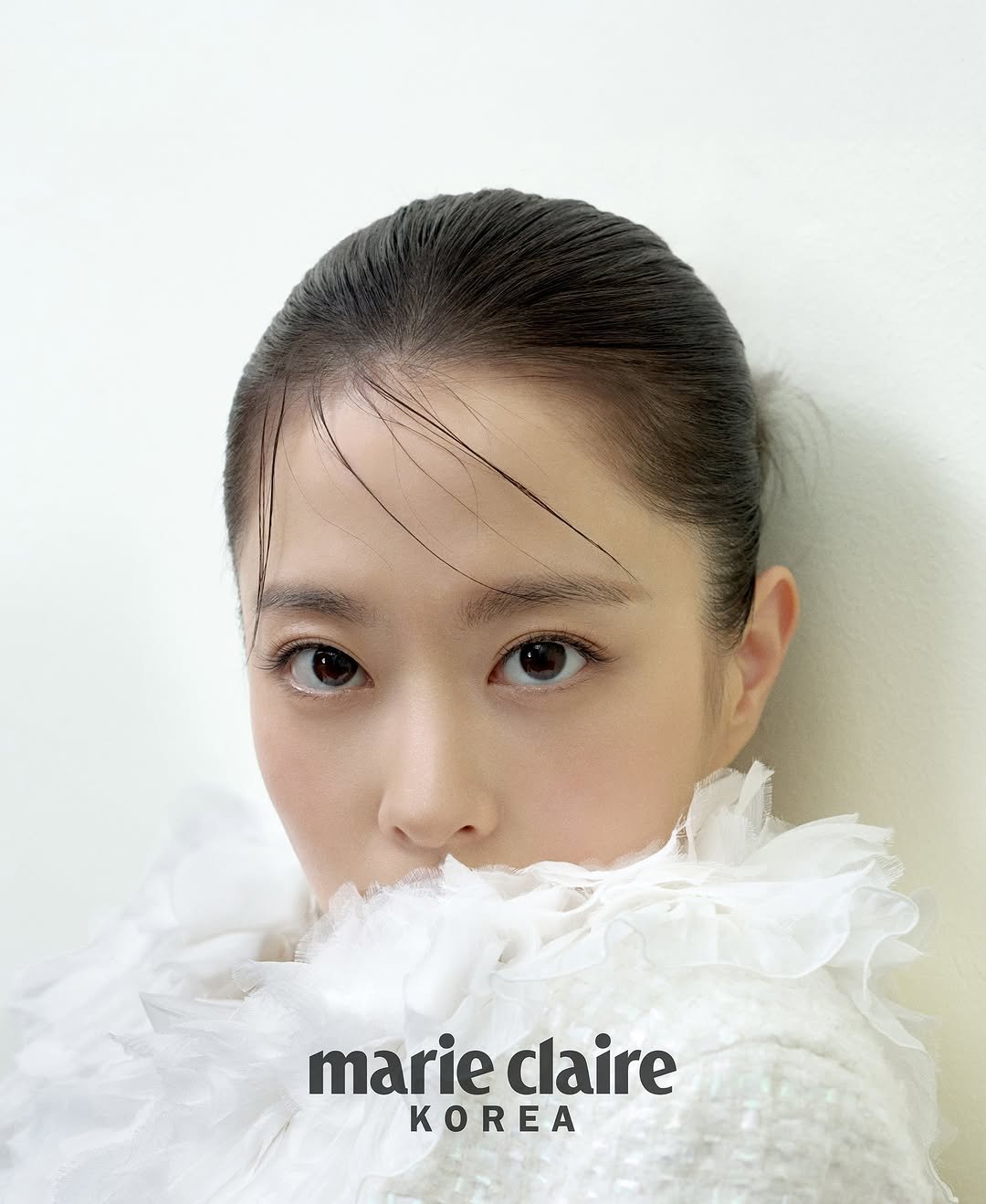 Photo shared by 박보영 ParkBoYoung on September 20, 2025 tagging @chanelofficial, and @marieclairekorea. May be an image of one or more people, hair, makeup, dress, magazine and text that says 'marieclaire marie claire KOREA'.