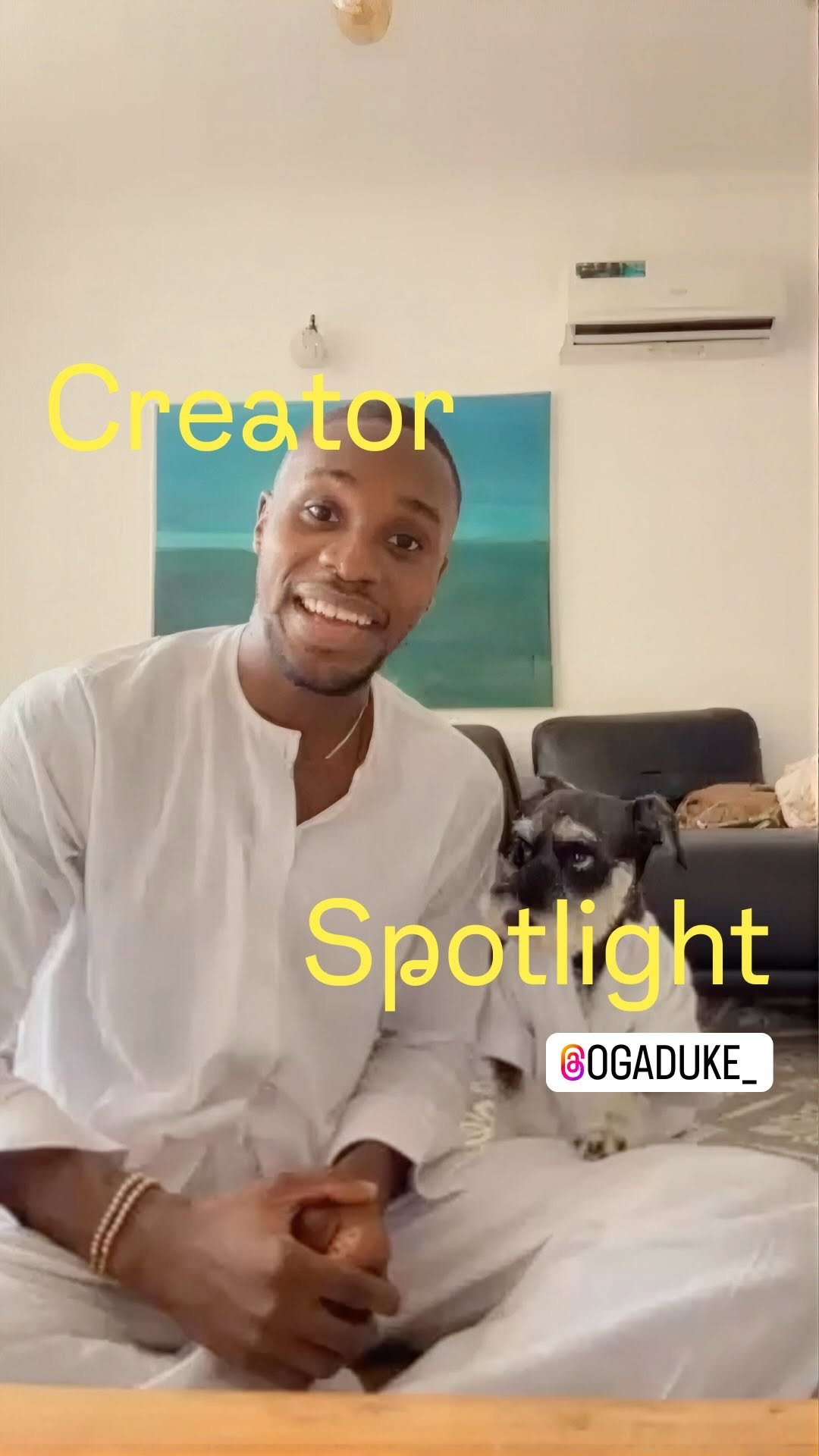 creators 게시물 이미지: Oreoluwa Osoba and his Miniature Schnauzer,...