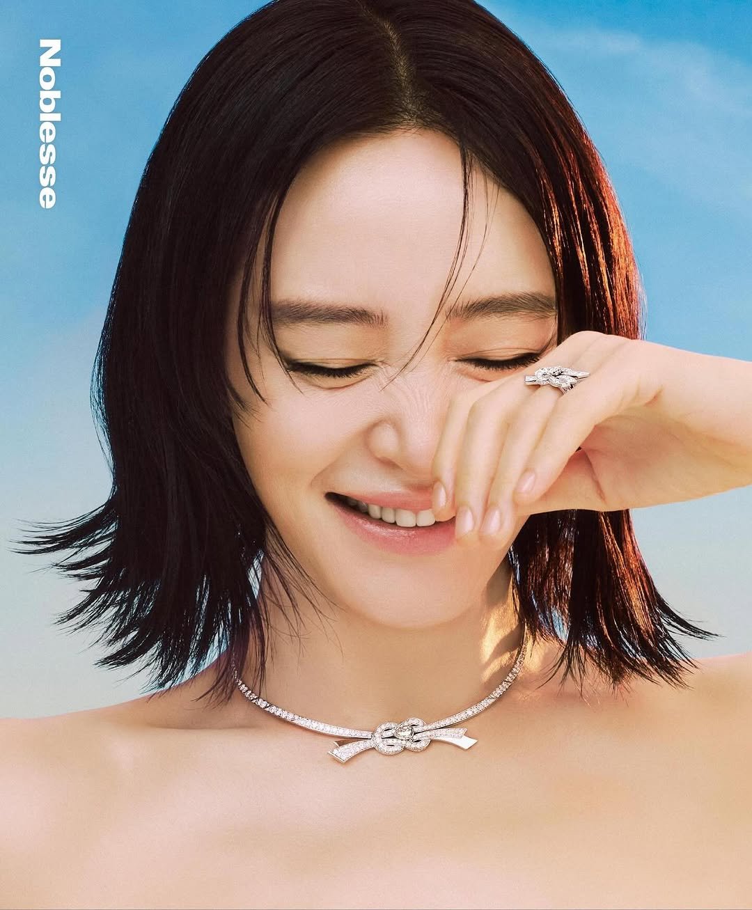 Photo shared by 김혜수 Hye Soo Kim on October 23, 2025 tagging @zyobb, @hyez_23, @stylist_boo, @jomimimimijo, @nakyeum, @noblessekorea, and @fredjewelry. May be an image of one or more people, bangs, poster and text.