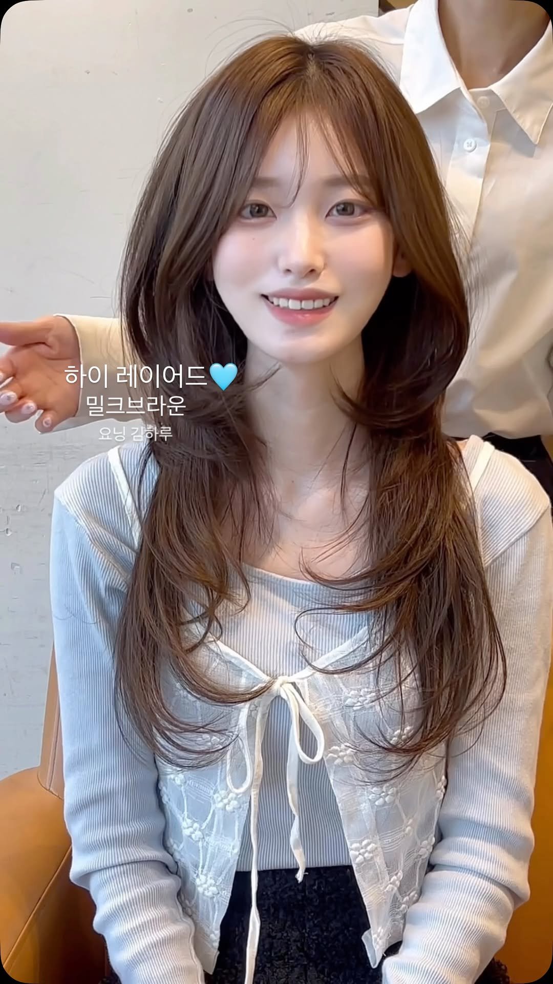 keemharu 게시물 이미지: Luv, Layered 🩵Milk brown #요닝김하루 🧸💗
Peace ,...
