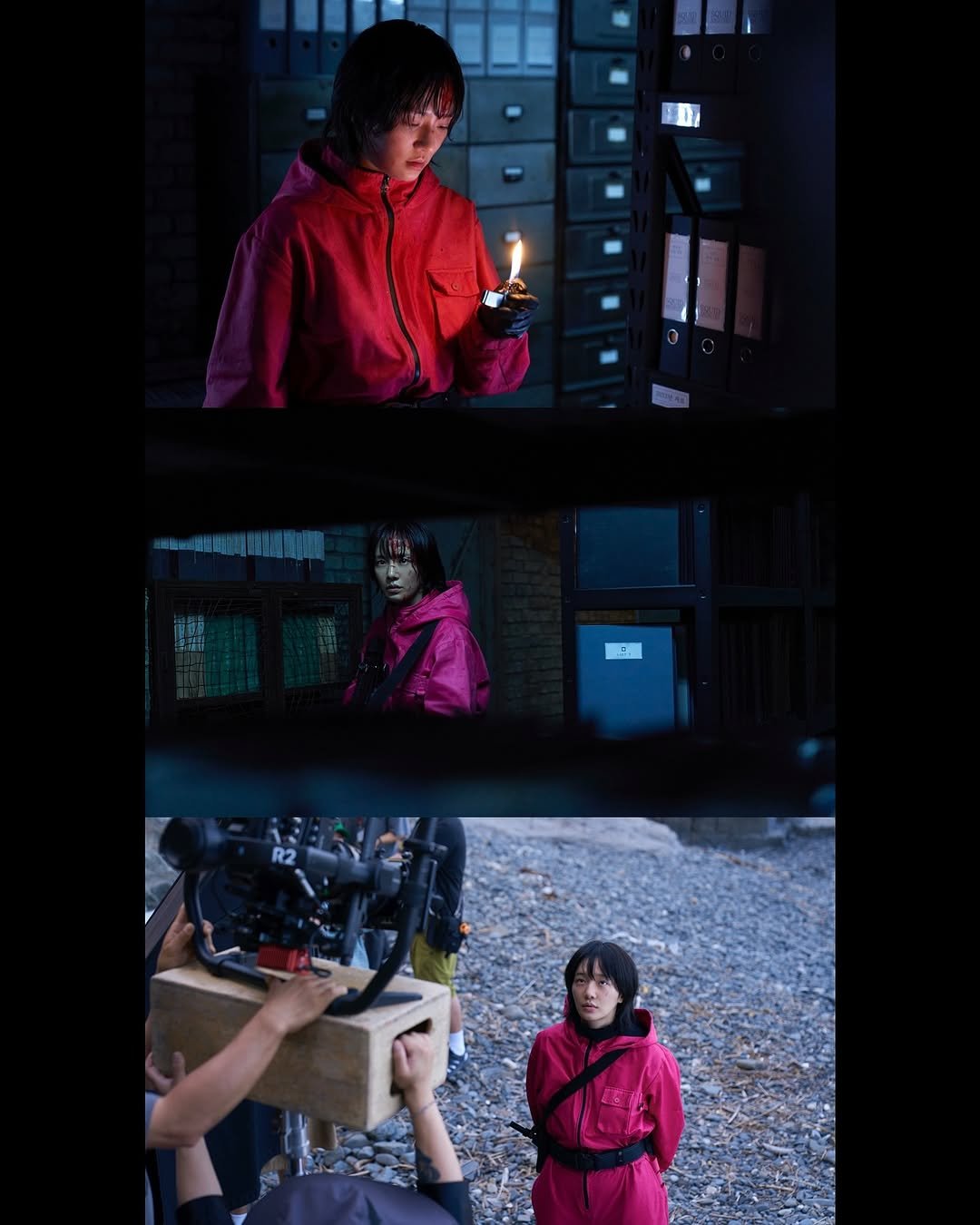 Photo shared by 박규영 on July 01, 2025 tagging @squidgamenetflix. May be an image of 5 people and text.