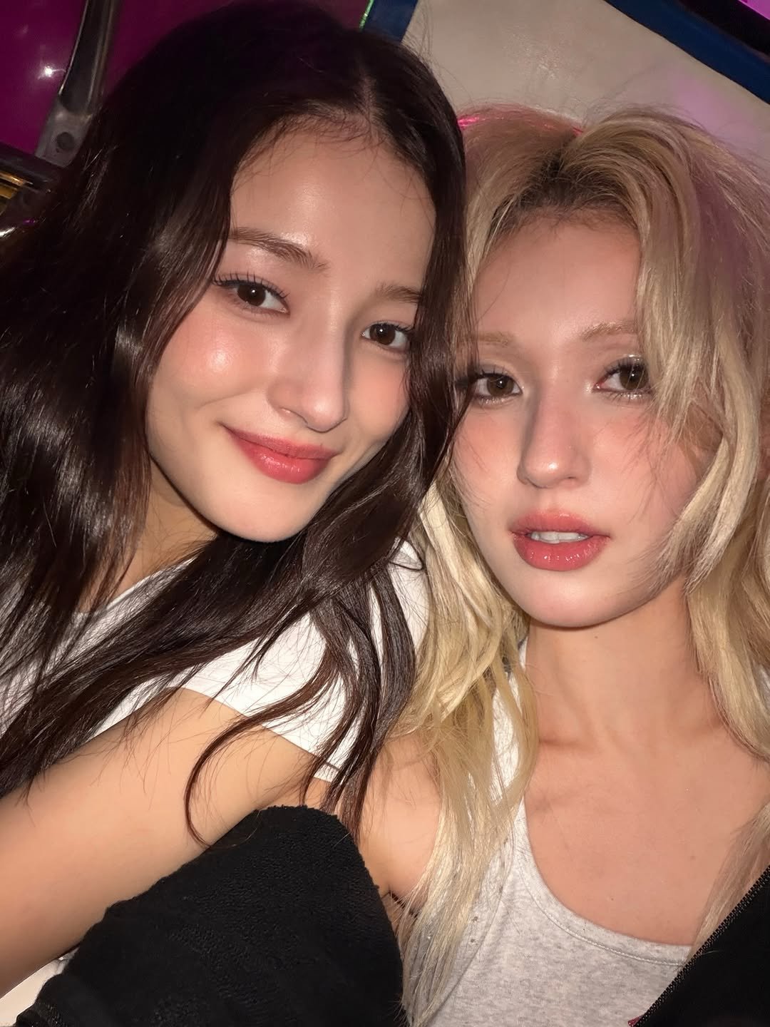 Photo shared by SOMI on December 11, 2025 tagging @somsomi0309, and @nancyjewel_mcdonie_. May be an image of one or more people and hair.