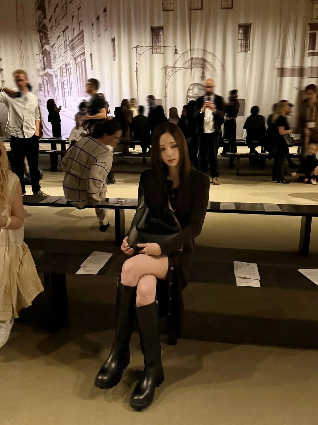 Photo shared by 채수빈 on September 18, 2025 tagging @coach. May be an image of overcoat and text.