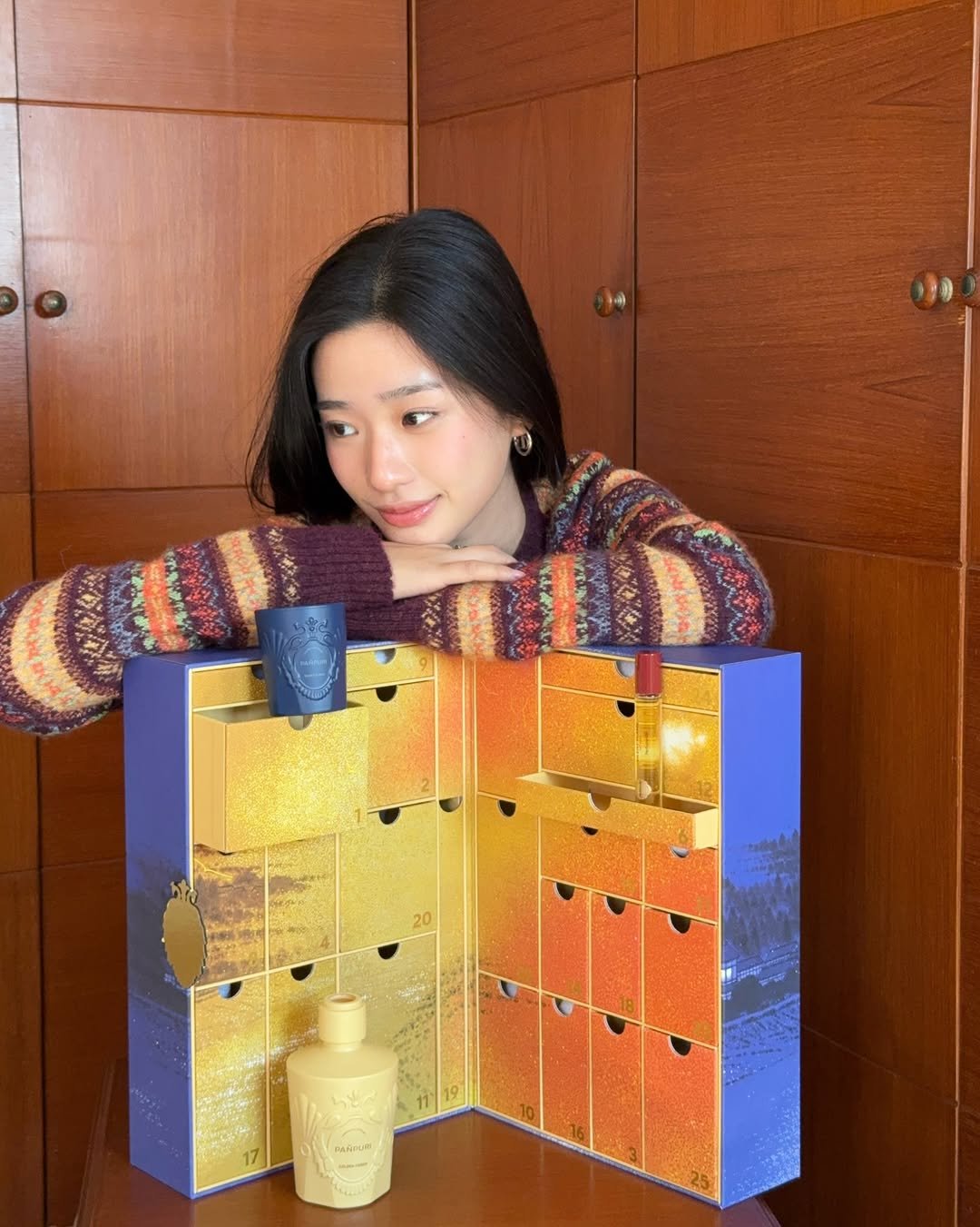 Photo shared by ตู / t u on November 26, 2025 tagging @panpuriofficial. May be an image of one or more people, makeup, hair, hair product, fragrance, bottle, perfume, hand cream and text.