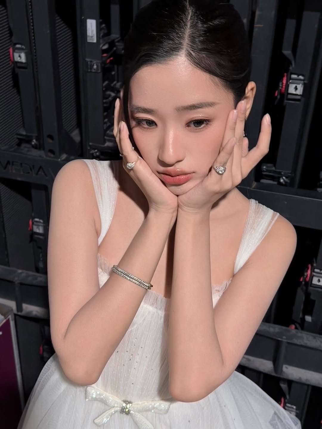 Photo shared by ตู / t u on November 29, 2025 tagging @danahareldesign, @chavana_official, and @kaylabennet_bangkok_official. May be an image of one or more people, hair, dress and text.