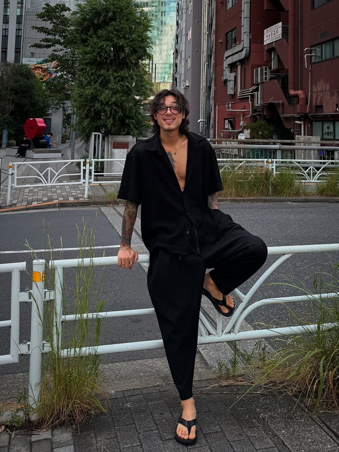 Photo shared by 비 르 on July 27, 2025 tagging @virstyle.kr. May be an image of 1 person, loafer, street and text.